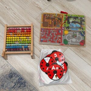 Melissa & Doug Colorful Abacus Paw Patrol Magnetic Maze Set Ladybug Toy